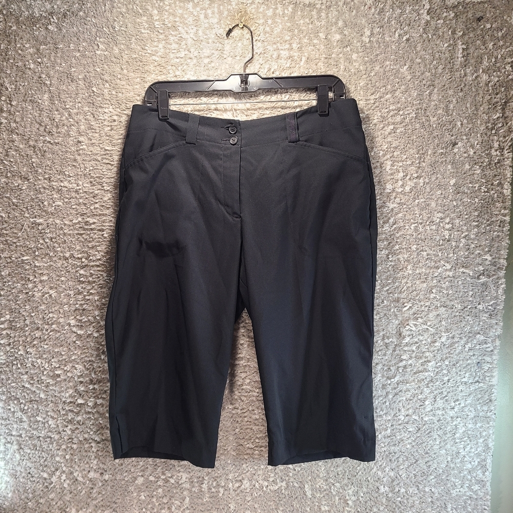 Nike Golf Crop Pants Shorts Women's Size 10 Black Polyester 32X14
